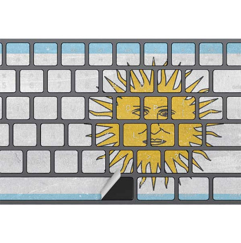 Argentina Flag Distressed Magic Keyboard with Numeric Keypad Skin
